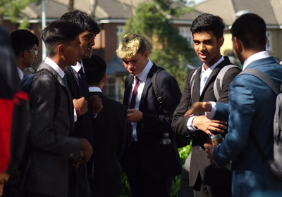 Sixth Formers chatting